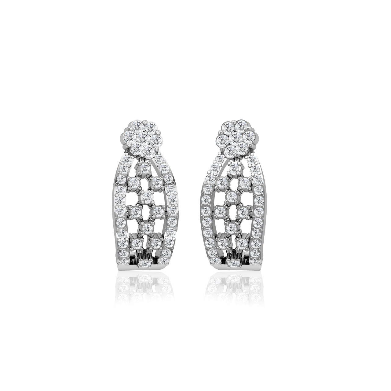 Luca Round Diamond Bali Earrings